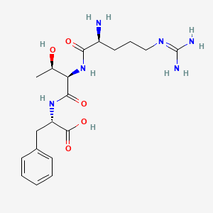 molecular formula C19H30N6O5 B12730293 L-Arginyl-D-allo-threonyl-L-phenylalanine CAS No. 41151-15-9