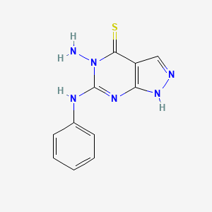 4H-Pyrazolo(3,4-d)pyrimidine-4-thione, 1,5-dihydro-5-amino-6-(phenylamino)-