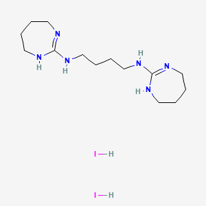 molecular formula C14H30I2N6 B12730318 N,N'-Bis(4,5,6,7-tetrahydro-1H-1,3-diazepin-2-yl)-1,4-butanediamine dihydriodide CAS No. 82911-00-0