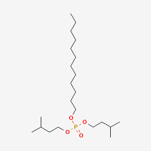 molecular formula C22H47O4P B12730366 Dodecyl bis(3-methylbutyl) phosphate 