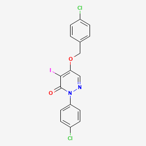 3(2H)-Pyridazinone, 2-(4-chlorophenyl)-5-((4-chlorophenyl)methoxy)-4-iodo-