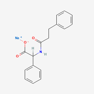 molecular formula C17H16NNaO3 B12730380 D-N-Hydrocinnamoyl-2-phenylglycine sodium salt CAS No. 65277-74-9