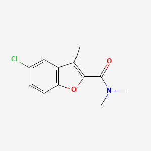 molecular formula C12H12ClNO2 B12730385 2-Benzofurancarboxamide, 5-chloro-N,N,3-trimethyl- CAS No. 52819-44-0