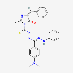 1H-Imidazole-1-carbothioic acid, 4,5-dihydro-2-methyl-5-oxo-4-(phenylmethylene)-, ((4-(dimethylamino)phenyl)(phenylazo)methylene)hydrazide