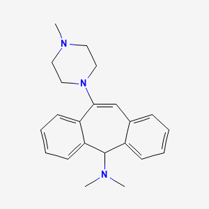 molecular formula C22H27N3 B12730501 N,N-Dimethyl-10-(4-methyl-1-piperazinyl)-5H-dibenzo(a,d)cyclohepten-5-amine CAS No. 56972-84-0