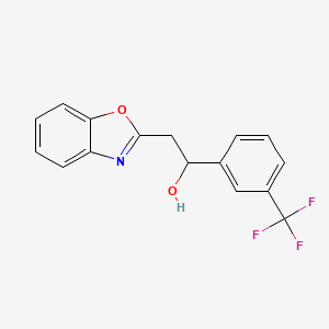 molecular formula C16H12F3NO2 B1273051 2-苯并恶唑-2-基-1-(3-三氟甲基苯基)乙醇 CAS No. 502625-49-2