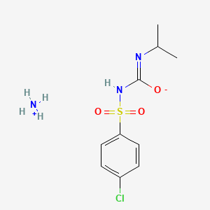 molecular formula C10H16ClN3O3S B12730528 4-Chloro-N-(((1-methylethyl)amino)carbonyl)benzenesulfonamide monoammonium salt CAS No. 113712-95-1