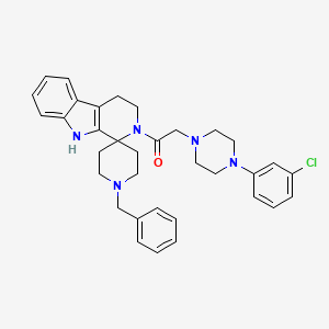 Spiro(piperidine-4,1'-(1H)pyrido(3,4-b)indole), 2',3',4',9'-tetrahydro-((4-(3-chlorophenyl)-1-piperazinyl)acetyl)-1-(phenylmethyl)-