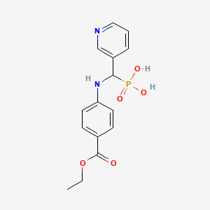 molecular formula C15H17N2O5P B12730576 1-Ethyl 4-((phosphono-3-pyridinylmethyl)amino)benzoate CAS No. 160092-85-3