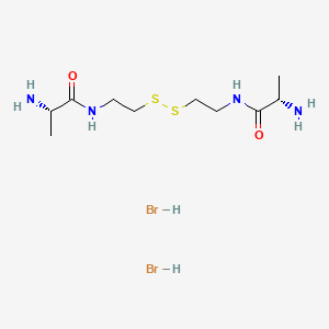 molecular formula C10H24Br2N4O2S2 B12730577 Propionamide, N,N'-(dithiodiethylene)bis(2-amino-, L-, dihydrobromide CAS No. 97314-13-1