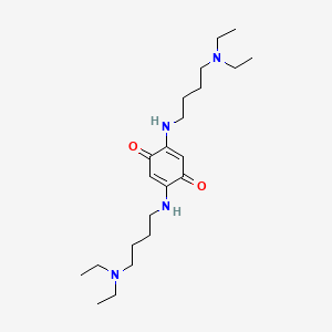 molecular formula C22H40N4O2 B12730580 p-Benzoquinone, 2,5-bis((4-(diethylamino)butyl)amino)- CAS No. 102944-92-3