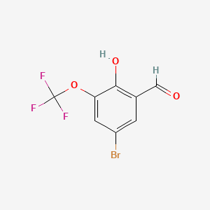 molecular formula C8H4BrF3O3 B1273060 5-Bromo-2-hydroxy-3-(trifluoromethoxy)benzaldehyde CAS No. 497959-32-7