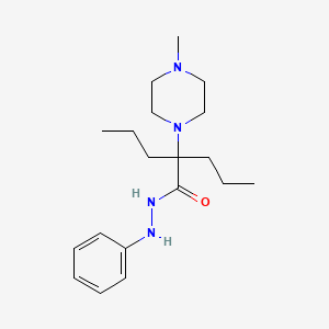 molecular formula C19H32N4O B12730638 1-Piperazineacetic acid, alpha,alpha-dipropyl-4-methyl-, 2-phenylhydrazide CAS No. 174198-03-9