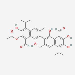 1,1',6,6',7,7'-Hexahydroxy-5,5'-diisopropyl-3,3'-dimethyl(2,2'-binaphthalene)-8,8'-dicarbaldehyde monoacetate