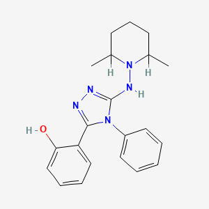 molecular formula C21H25N5O B12730698 2-(5-((2,6-Dimethyl-1-piperidinyl)amino)-4-phenyl-4H-1,2,4-triazol-3-yl)phenol CAS No. 82620-00-6