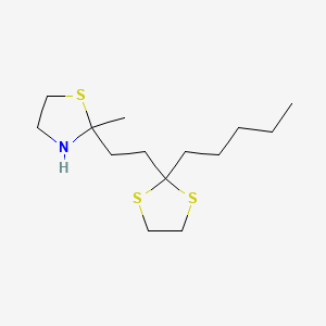 2-Methyl-2-(2-(2-pentyl-1,3-dithiolan-2-yl)ethyl)thiazolidine