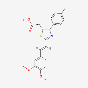 2-(2-(3,4-Dimethoxyphenyl)ethenyl)-4-(4-methylphenyl)-5-thiazoleacetic acid