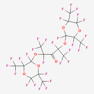 molecular formula C17F30O7 B12730720 1,1,1,2,4,5,5,5-Octafluoro-2,4-bis[[2,3,5,5,6-pentafluoro-3,6-bis(trifluoromethyl)-1,4-dioxan-2-yl]oxy]pentan-3-one CAS No. 61097-96-9