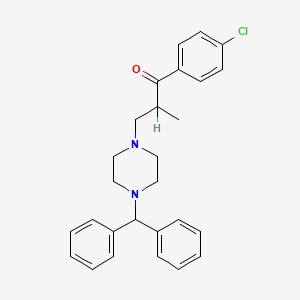 molecular formula C27H29ClN2O B12730800 1-(4-Chlorophenyl)-3-(4-(diphenylmethyl)-1-piperazinyl)-2-methyl-1-propanone CAS No. 132029-53-9