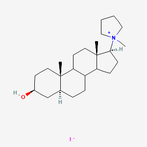 molecular formula C24H42INO B12730814 1-(3beta-Hydroxy-5alpha-androstan-17beta-yl)-1-methylpyrrolidinium iodide CAS No. 10085-59-3