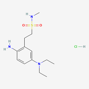 molecular formula C13H24ClN3O2S B12730816 Benzeneethanesulfonamide, 2-amino-5-(diethylamino)-N-methyl-, monohydrochloride CAS No. 63467-17-4