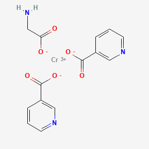 molecular formula C14H12CrN3O6 B12730821 Chromium dinicotinate glycinate CAS No. 1208240-55-4