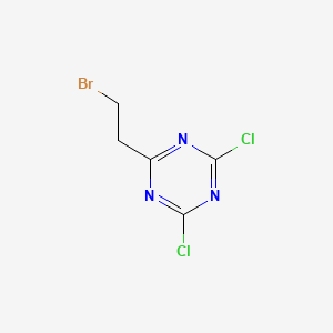 molecular formula C5H4BrCl2N3 B12730868 s-Triazine, 2-(2-bromoethyl)-4,6-dichloro- CAS No. 102517-25-9