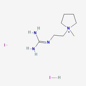 molecular formula C8H20I2N4 B12730875 1-(2-Guanidinoethyl)-1-methylpyrrolidinium iodide hydriodide CAS No. 92876-64-7