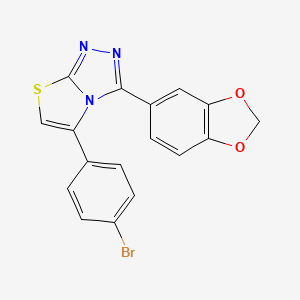 molecular formula C17H10BrN3O2S B12730925 Thiazolo(2,3-c)-1,2,4-triazole, 3-(1,3-benzodioxol-5-yl)-5-(4-bromophenyl)- CAS No. 140424-02-8