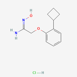 molecular formula C12H17ClN2O2 B12730956 2-(2-Cyclobutylphenoxy)-N-hydroxyethanimidamide monohydrochloride CAS No. 81721-03-1