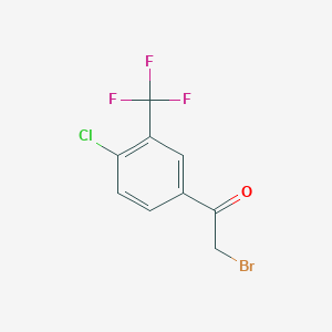 molecular formula C9H5BrClF3O B1273097 2-溴-1-[4-氯-3-(三氟甲基)苯基]乙酮 CAS No. 630404-09-0