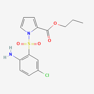 1H-Pyrrole-2-carboxylic acid, 1-((2-amino-5-chlorophenyl)sulfonyl)-, propyl