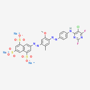 Trisodium 7-((4-((4-((5-chloro-2,6-difluoro-4-pyrimidinyl)amino)phenyl)azo)-5-methoxy-2-methylphenyl)azo)naphthalene-1,3,5-trisulphonate