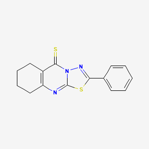 molecular formula C15H13N3S2 B12731029 6,7,8,9-Tetrahydro-2-phenyl-5H-1,3,4-thiadiazolo(2,3-b)quinazoline-5-thione CAS No. 160893-93-6