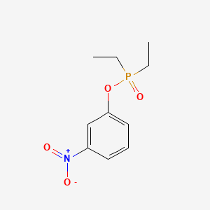 molecular formula C10H14NO4P B12731046 Diethylphosphinic acid m-nitrophenyl ester CAS No. 94602-52-5