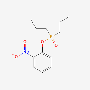 molecular formula C12H18NO4P B12731051 Phosphinic acid, dipropyl-, o-nitrophenyl ester CAS No. 88618-46-6