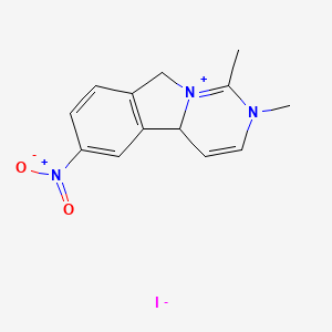 molecular formula C13H14IN3O2 B12731087 1,2-Dimethyl-6-nitro-9H-pyrido(3,4-b)indolium iodide CAS No. 102207-61-4