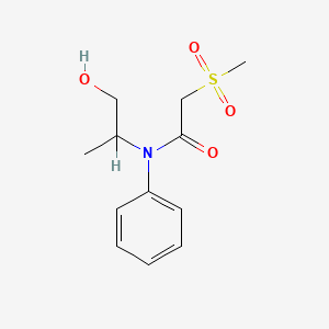 molecular formula C12H17NO4S B12731088 N-(2-Hydroxy-1-methylethyl)-2-(methylsulfonyl)-N-phenylacetamide CAS No. 64856-24-2