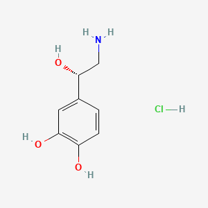 molecular formula C8H12ClNO3 B12731114 (S)-4-(2-Amino-1-hydroxyethyl)pyrocatechol hydrochloride CAS No. 3458-94-4