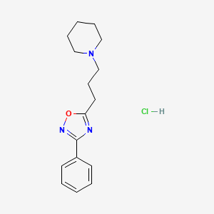 Piperidine, 1-(3-(3-phenyl-1,2,4-oxadiazol-5-yl)propyl)-, hydrochloride