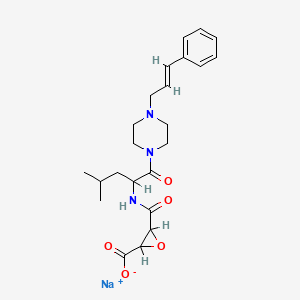 Oxiranecarboxylic acid, 3-(((3-methyl-1-((4-(3-phenyl-2-propenyl)-1-piperazinyl)carbonyl)butyl)amino)carbonyl)-, monosodium salt