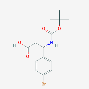 molecular formula C14H18BrNO4 B1273122 (S)-3-(4-溴苯基)-3-((叔丁氧羰基)氨基)丙酸 CAS No. 261165-06-4
