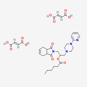 (E)-but-2-enedioic acid;[1-(1,3-dioxo-3a,4,7,7a-tetrahydroisoindol-2-yl)-3-(4-pyridin-2-ylpiperazin-1-yl)propan-2-yl] hexanoate