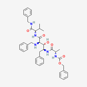 molecular formula C41H49N5O6 B12731397 (2R,3S,4S)-N-(2-(Benzylamino)-4-((N-((benzyloxy)carbonyl)-L-alanyl)amino)-3-hydroxy-5-phenylpentanoyl)-L-valine benzylamide CAS No. 161594-18-9