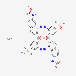 Sodium bis(methyl (8-((5-(ethylsulphonyl)-2-hydroxyphenyl)azo)-7-hydroxy-2-naphthyl)methylcarbamato(2-))cobaltate(1-)