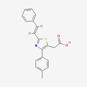 molecular formula C20H17NO2S B12731433 4-(4-Methylphenyl)-2-(2-phenylethenyl)-5-thiazoleacetic acid CAS No. 116758-79-3