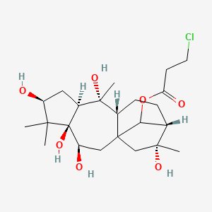 7,9a-Methano-9aH-cyclopenta(b)heptalene-2,4,8,11,11a,12(1H)-hexol, dodecahydro-1,1,4,8-tetramethyl-, 12-(3-chloropropionate), (2S,3asS,4R,4aR,7R,8R,9aS,11R,11aR,12R)-