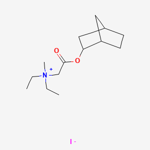 molecular formula C14H26INO2 B12731469 endo-(Carboxymethyl)diethylmethylammonium iodide 2-norbornanyl ester CAS No. 102571-45-9