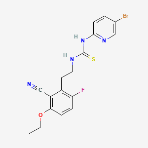 molecular formula C17H16BrFN4OS B12731475 Thiourea, N-(5-bromo-2-pyridinyl)-N'-(2-(2-cyano-3-ethoxy-6-fluorophenyl)ethyl)- CAS No. 181305-32-8