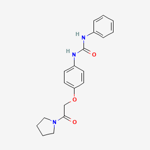 Pyrrolidine, 1-((4-(((phenylamino)carbonyl)amino)phenoxy)acetyl)-